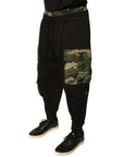 Dolce & Gabbana Black Dolce & Gabbana Black Camouflage Cotton Jogger Cargo Pants
