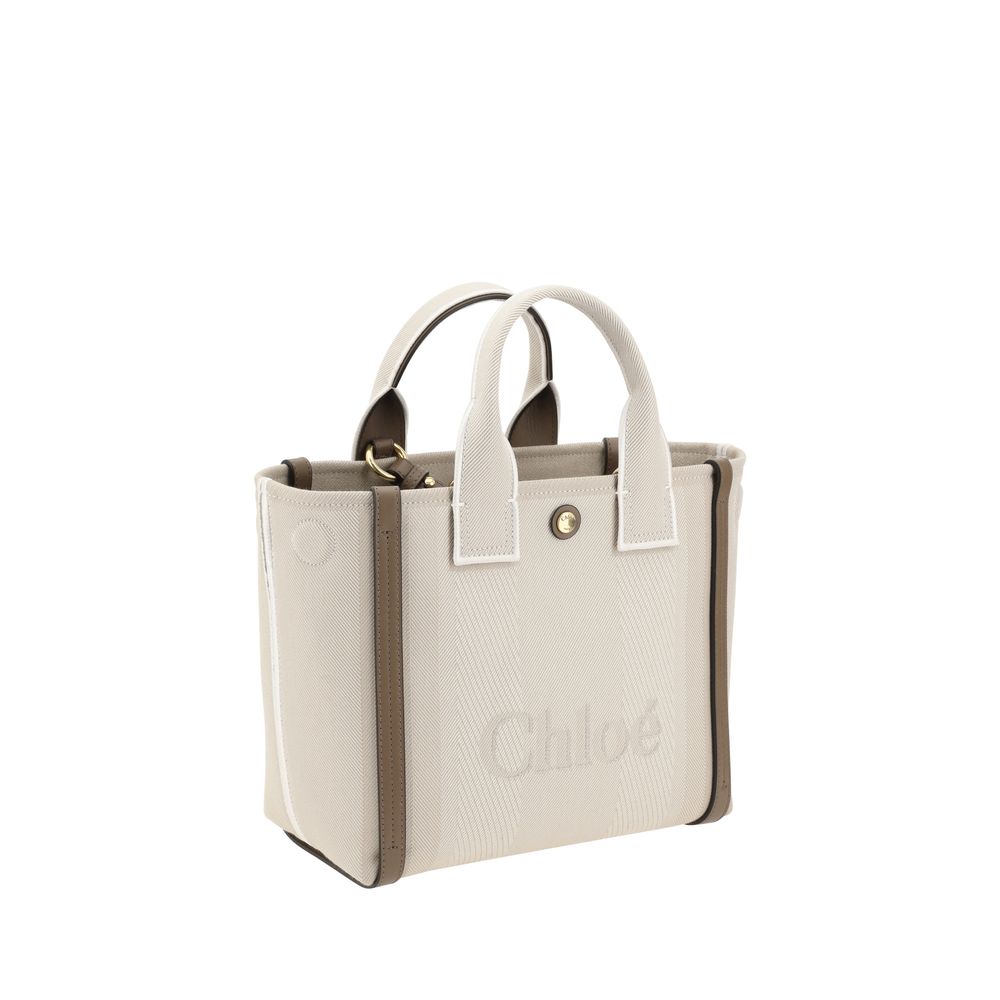 Chloé Top Handle Canvas Tote Bag