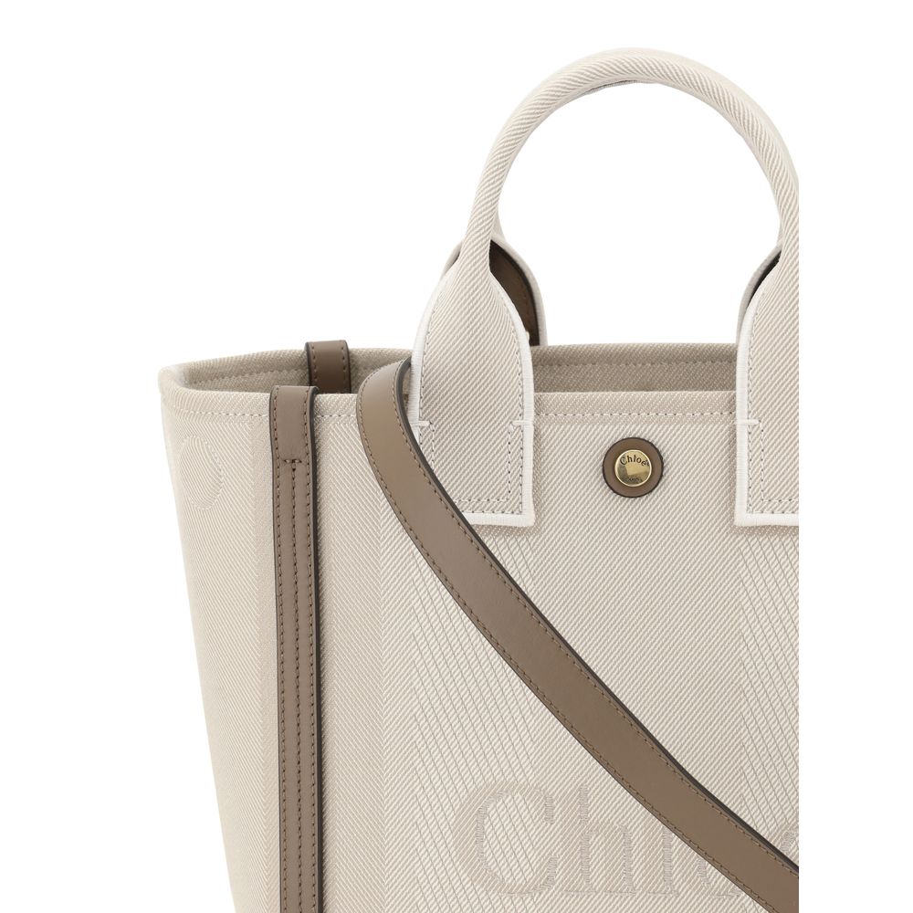 Chloé Top Handle Canvas Tote Bag