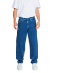 Replay Logo Indigo Blue Regular Fit Baggy Jeans