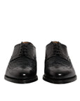 Dolce & Gabbana Black Leather Derby Wingtip Dress Shoes