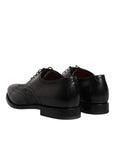 Dolce & Gabbana Black Leather Derby Wingtip Dress Shoes