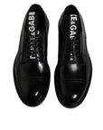 Dolce & Gabbana Black Patent Leather Derby Lace-Up Dress Shoes