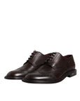 Dolce & Gabbana Brown Leather Derby Wingtip Dress Shoes