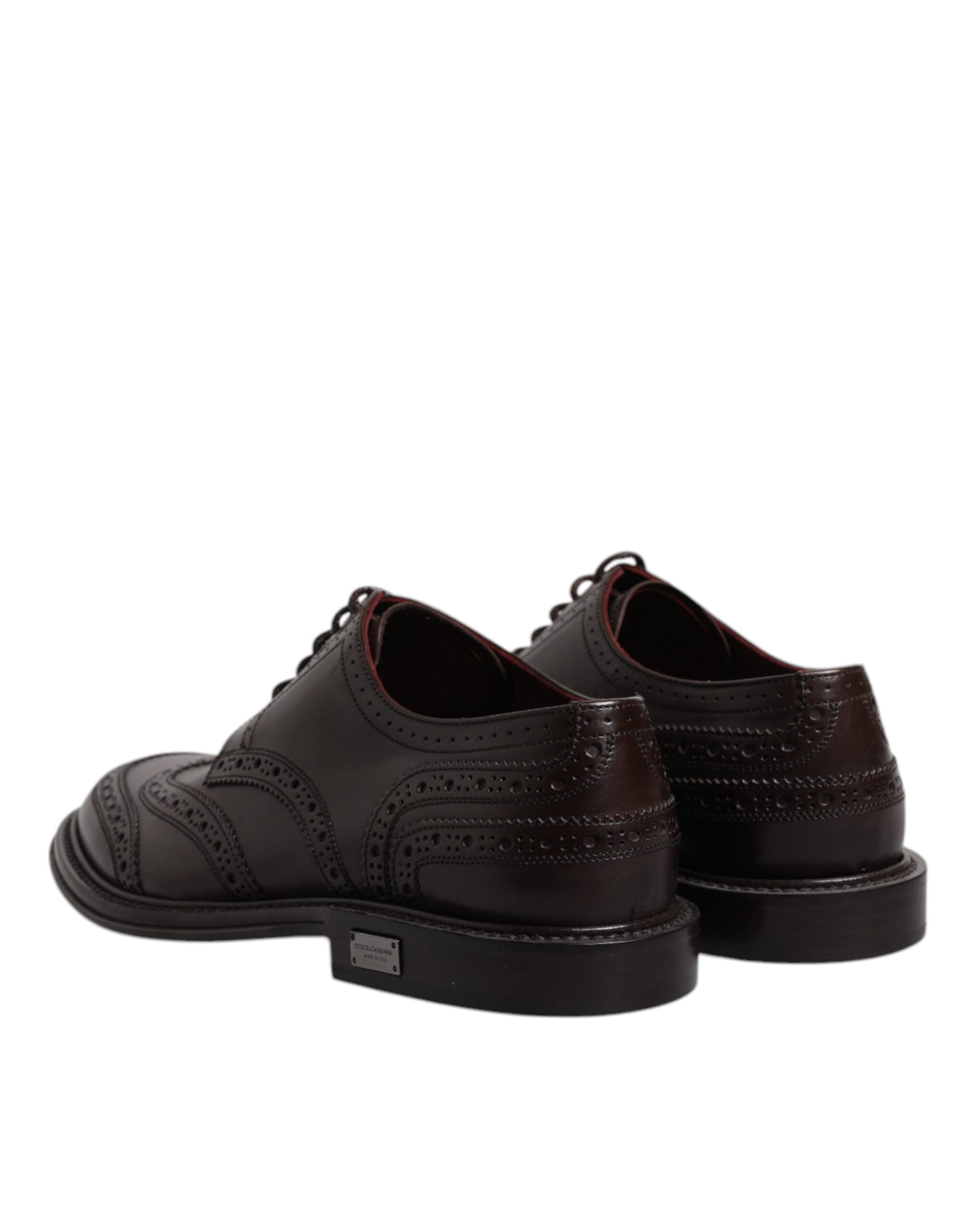 Dolce & Gabbana Brown Leather Derby Wingtip Dress Shoes