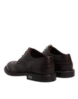 Dolce & Gabbana Brown Leather Derby Wingtip Dress Shoes