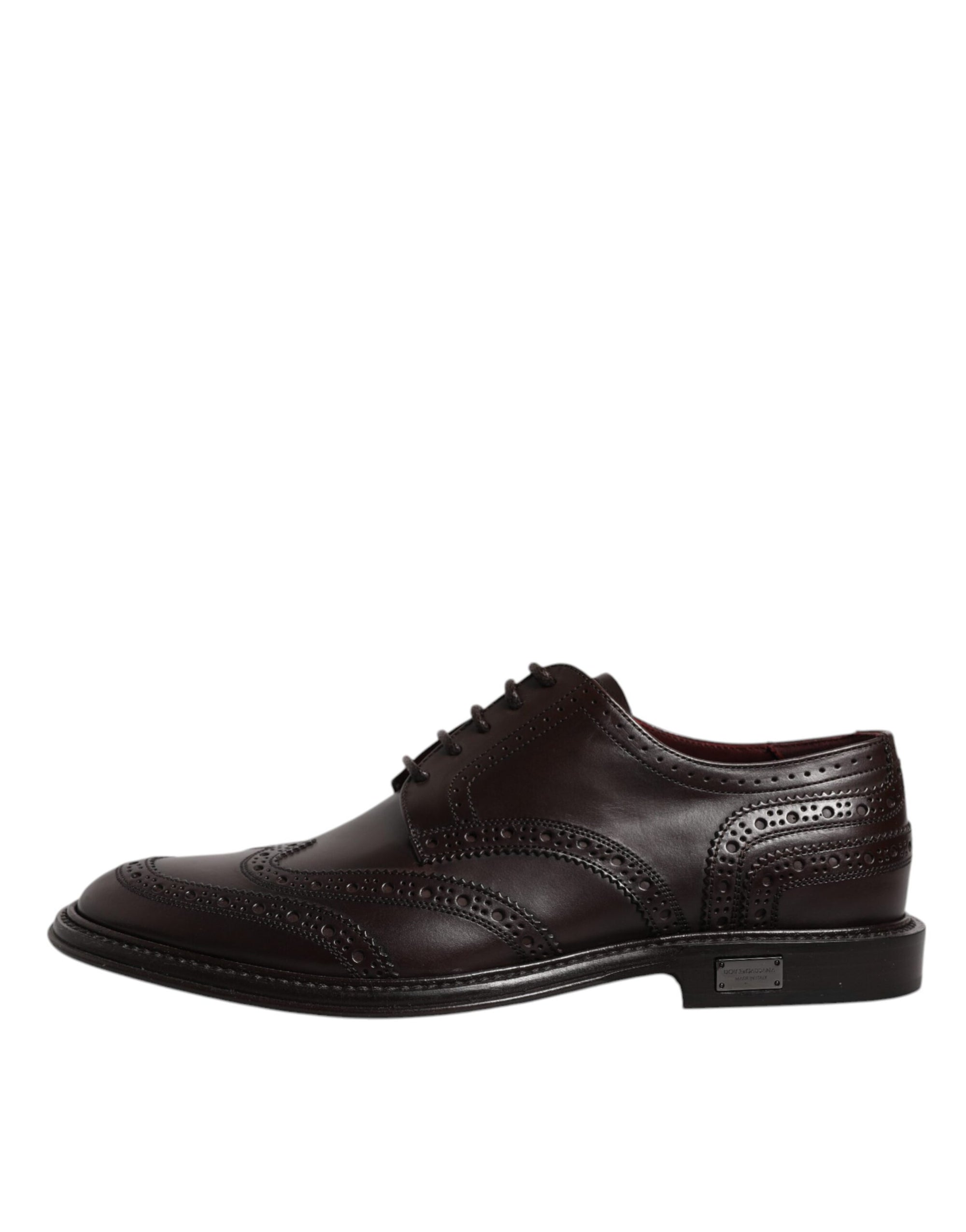 Dolce & Gabbana Brown Leather Derby Wingtip Dress Shoes