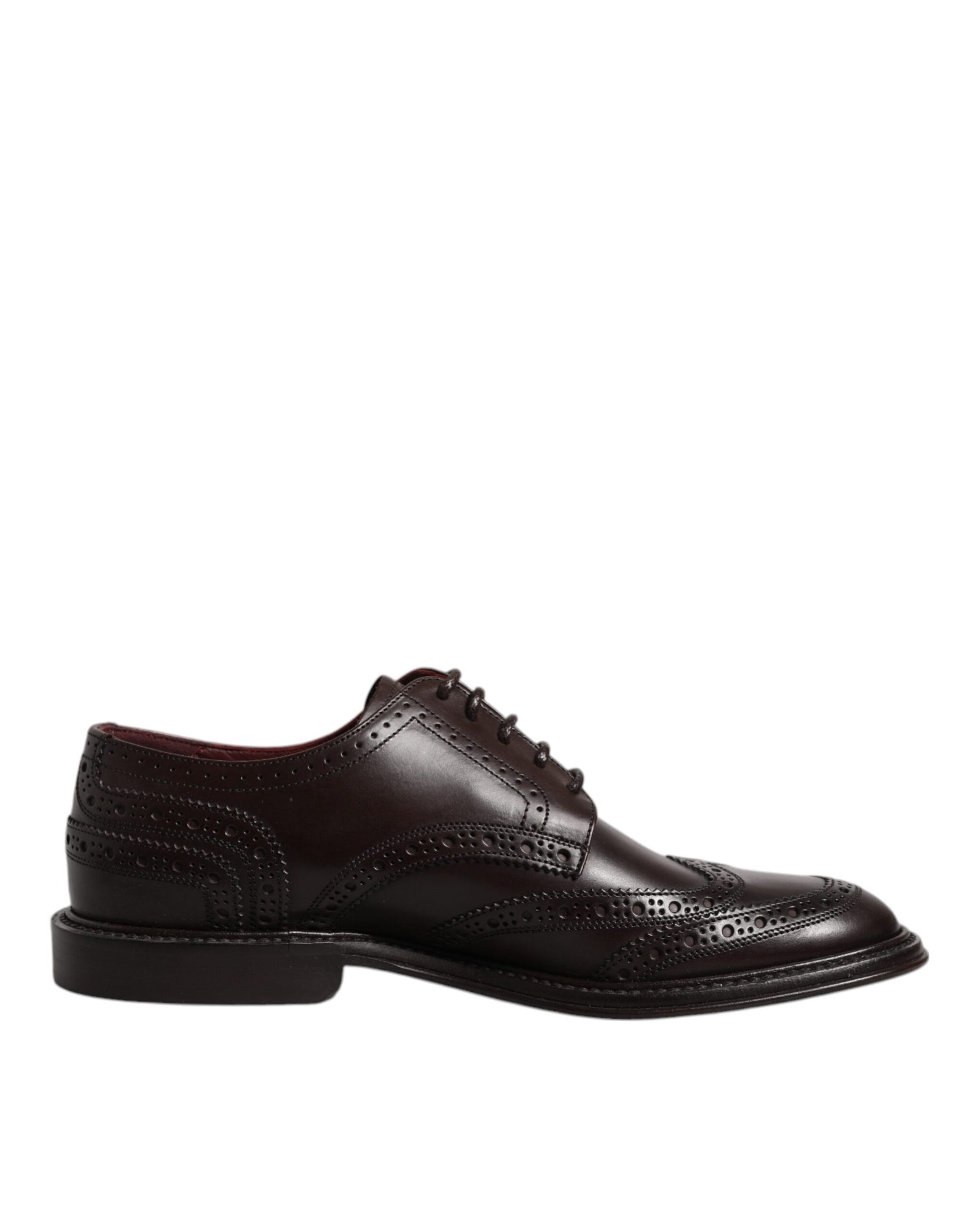 Dolce & Gabbana Brown Leather Derby Wingtip Dress Shoes