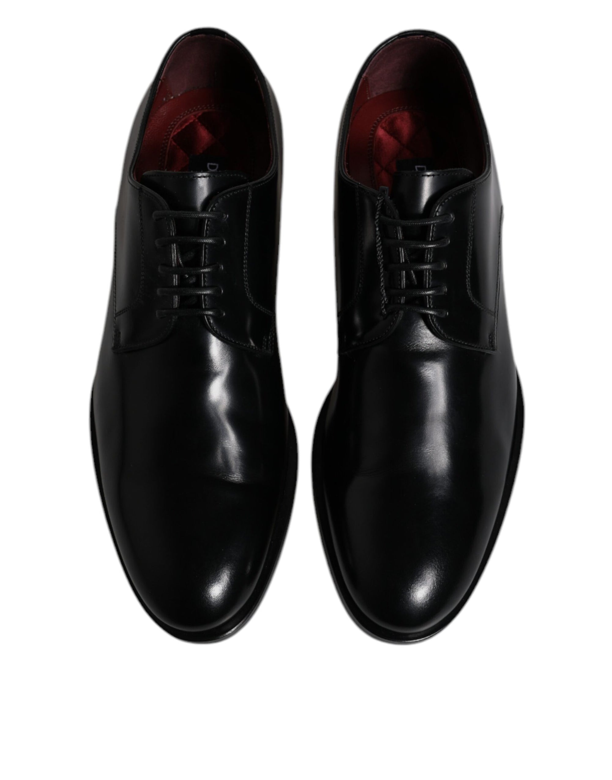 Dolce & Gabbana Black Leather Classic Derby Lace-Up Formal Dress Shoes