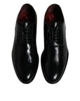 Dolce & Gabbana Black Leather Classic Derby Lace-Up Formal Dress Shoes