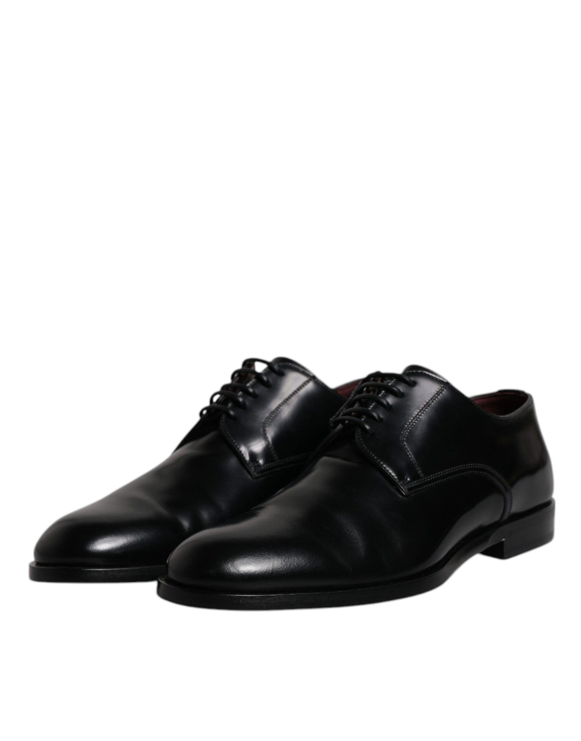 Dolce & Gabbana Black Leather Classic Derby Lace-Up Formal Dress Shoes