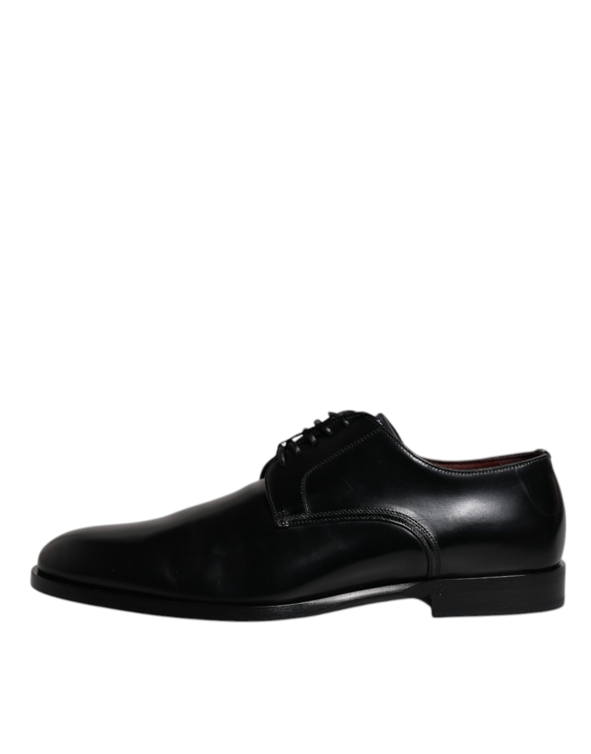 Dolce & Gabbana Black Leather Classic Derby Lace-Up Formal Dress Shoes