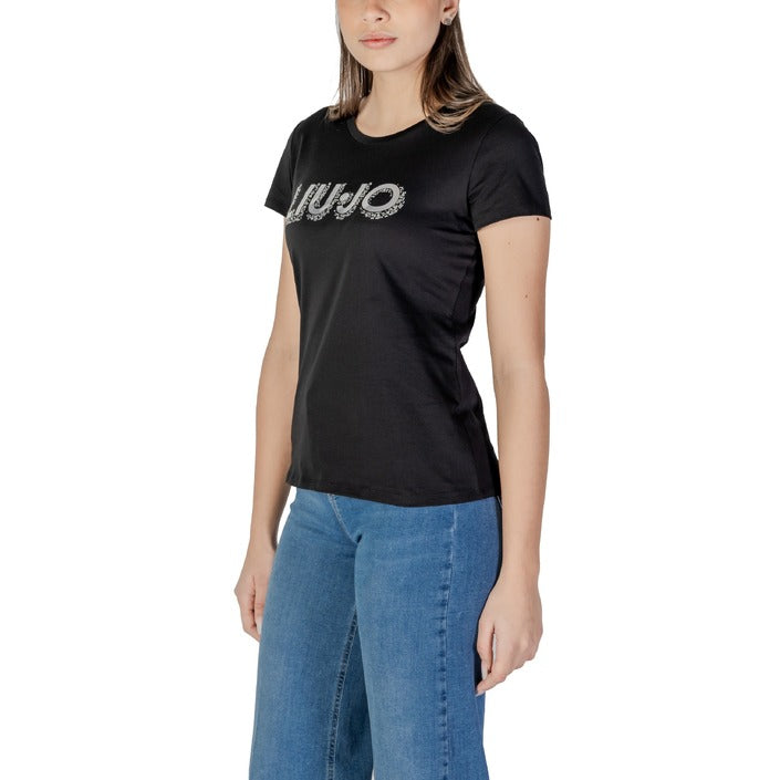 Liu Jo Logo Crewneck Fitted T-Shirt 100% Cotton