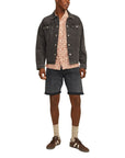 Jack & Jones Logo Dark Denim Shorts Rolled Hem