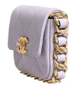 Chanel Light Lilac Leather Chain Strap Mini Crossbody Bag