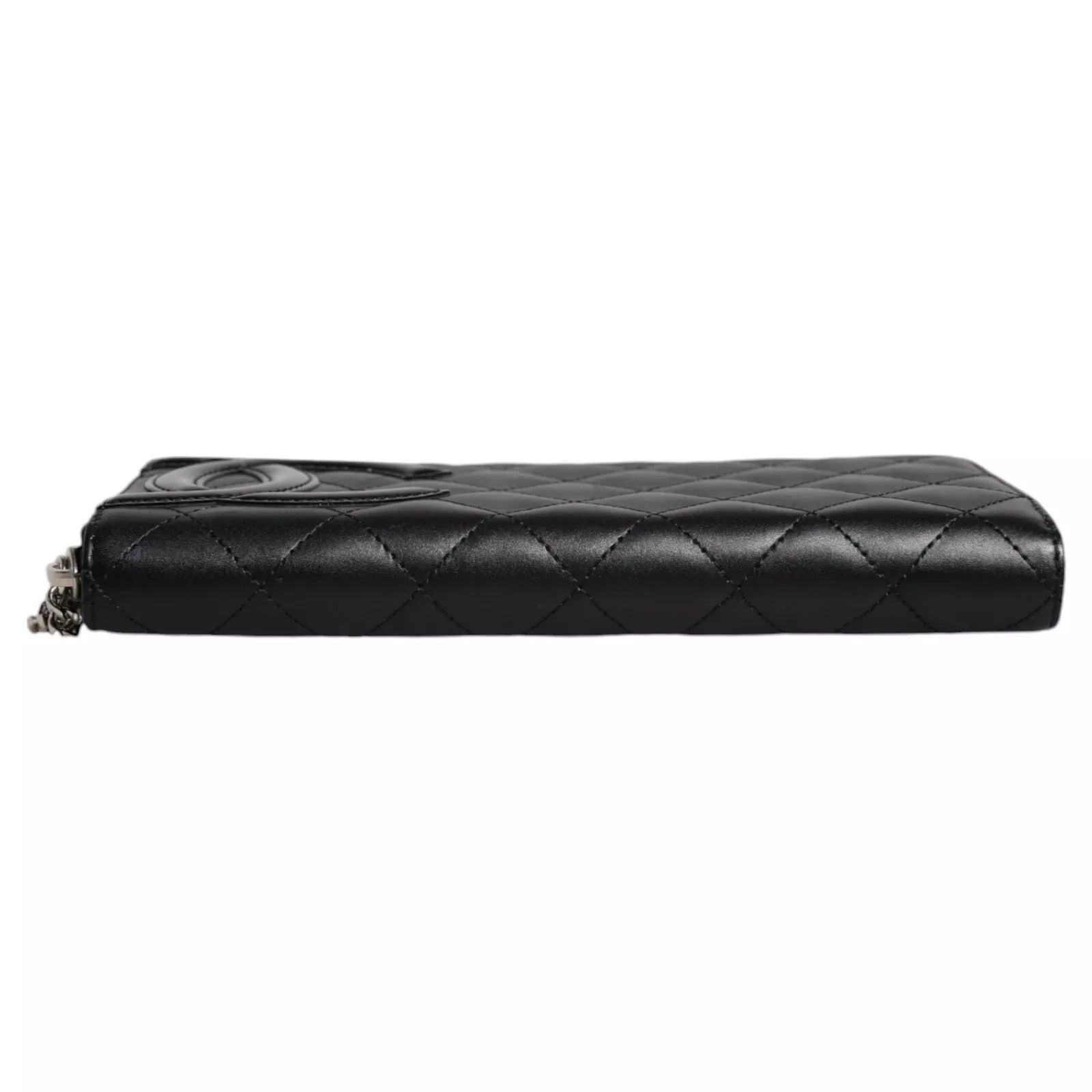 Chanel Black Quilted Leather Continental Zip Wallet