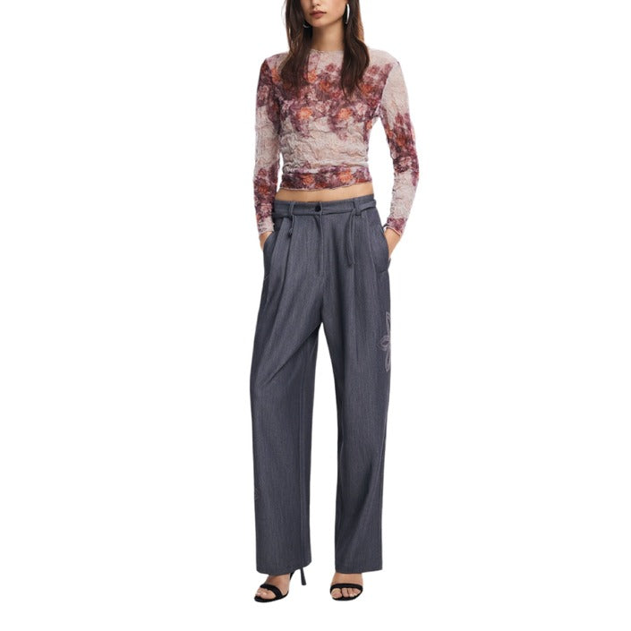 Desigual Minimalist Wide Leg Fit Baggy Suit Pants