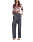 Desigual Minimalist Wide Leg Fit Baggy Suit Pants