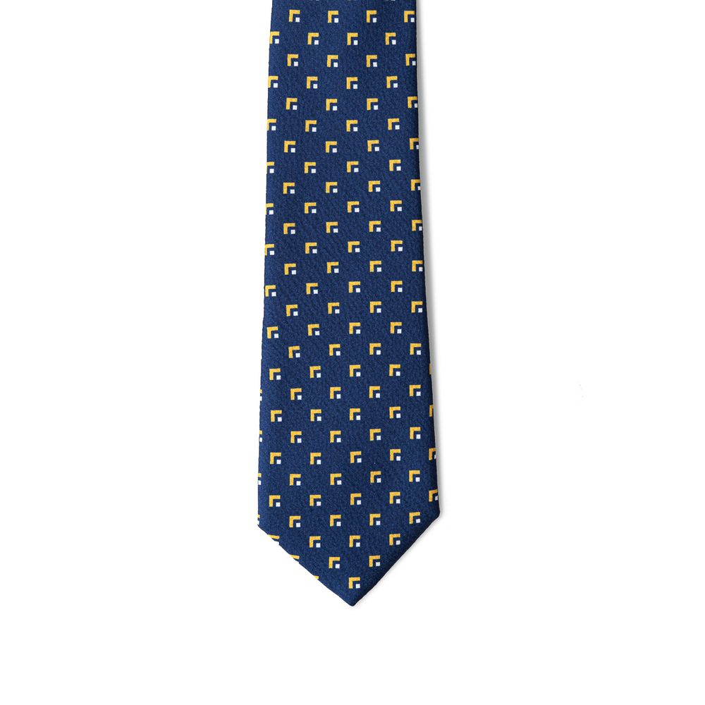 Giorgio Armani Geometric Blue Silk Suit Tie