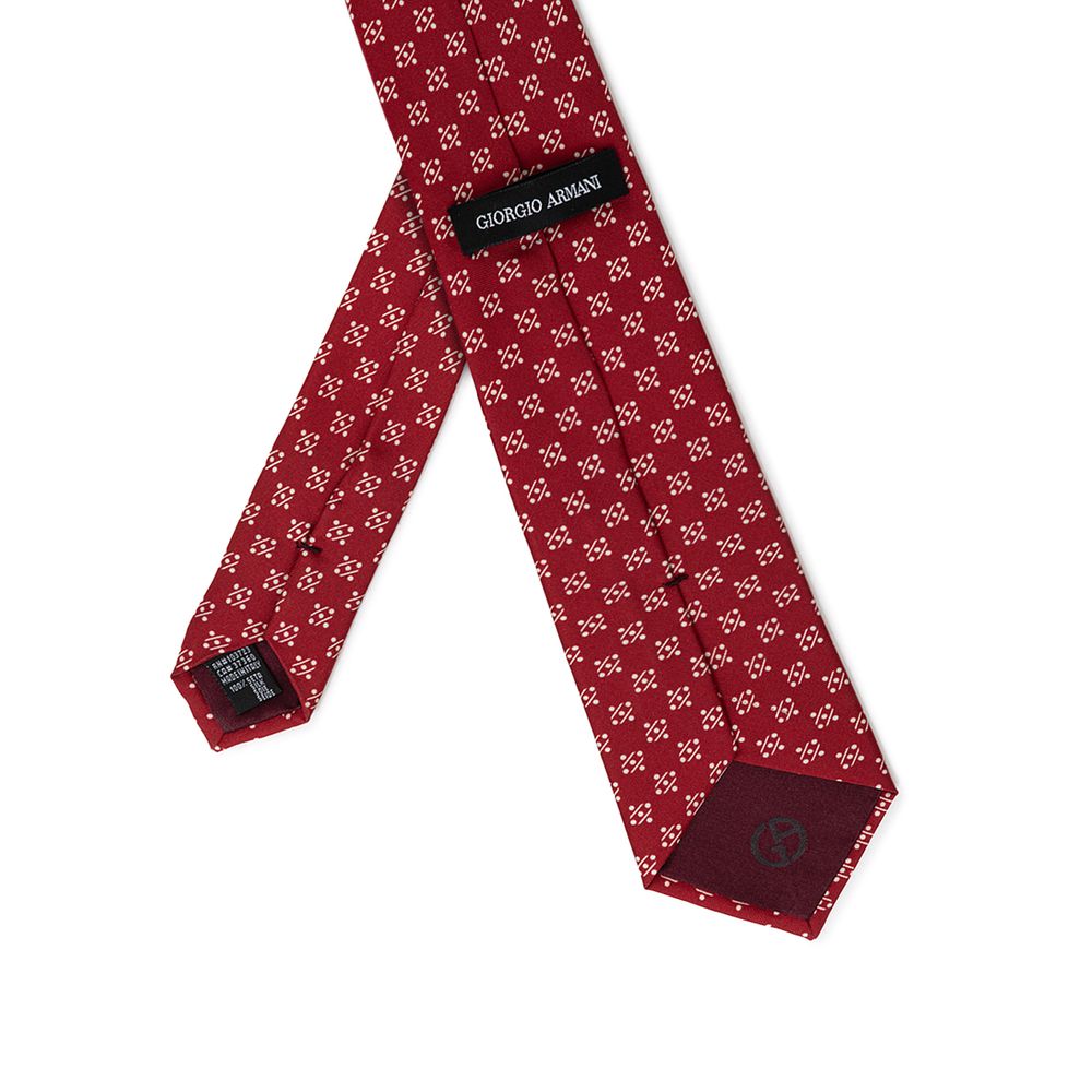 Giorgio Armani Geometric Red Silk Suit Tie