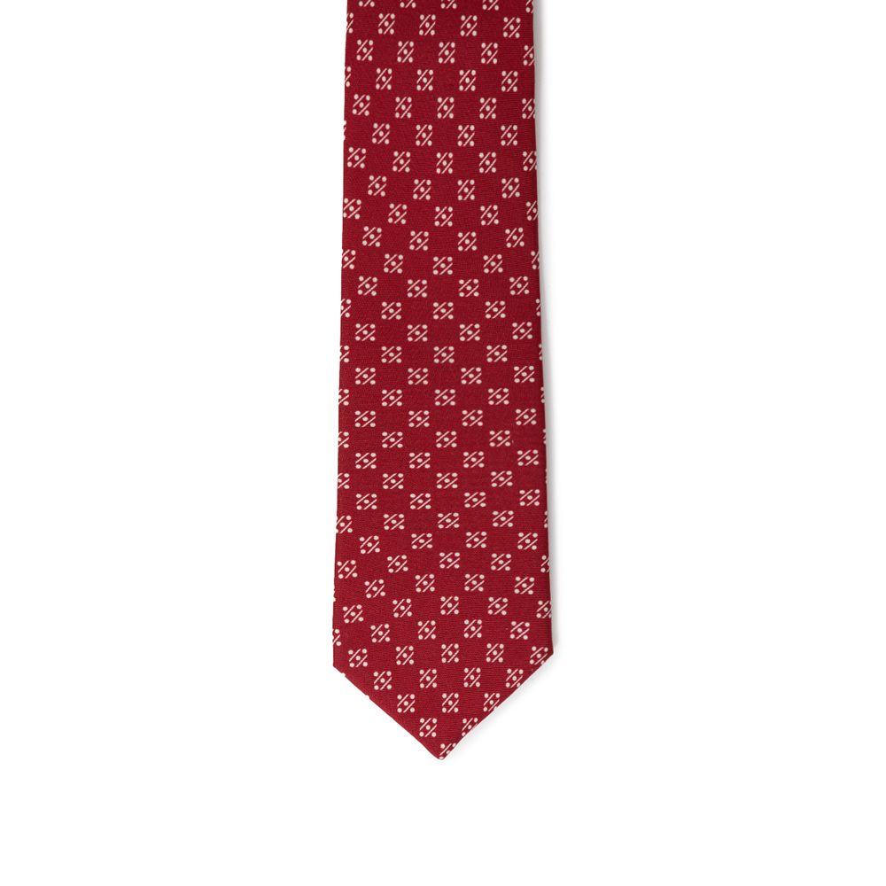 Giorgio Armani Geometric Red Silk Suit Tie