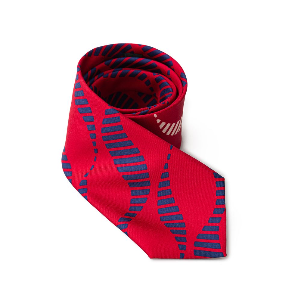 Giorgio Armani Geometric Red Silk Suit Tie