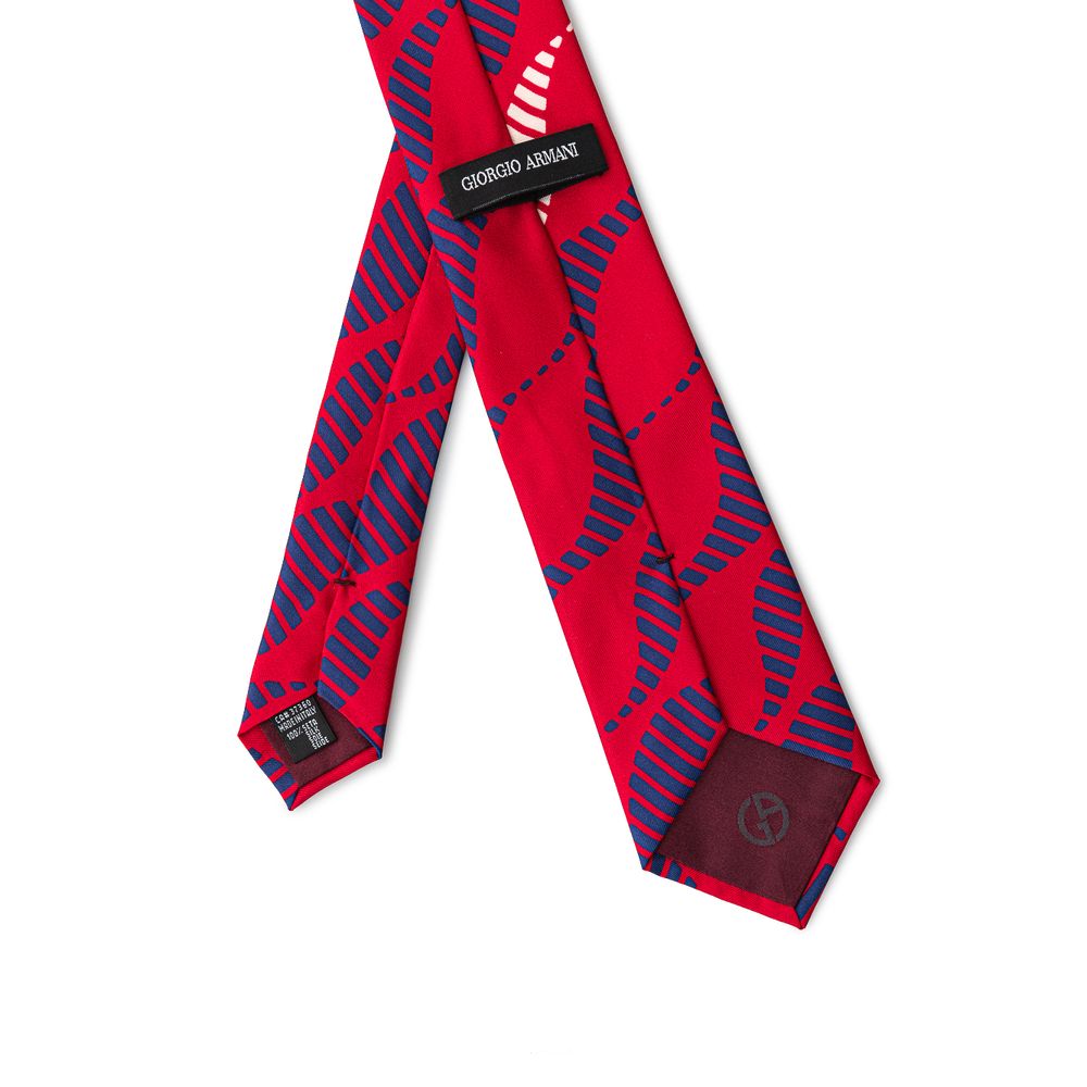Giorgio Armani Geometric Red Silk Suit Tie