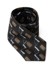 Giorgio Armani Geometric Black Silk Suit Tie