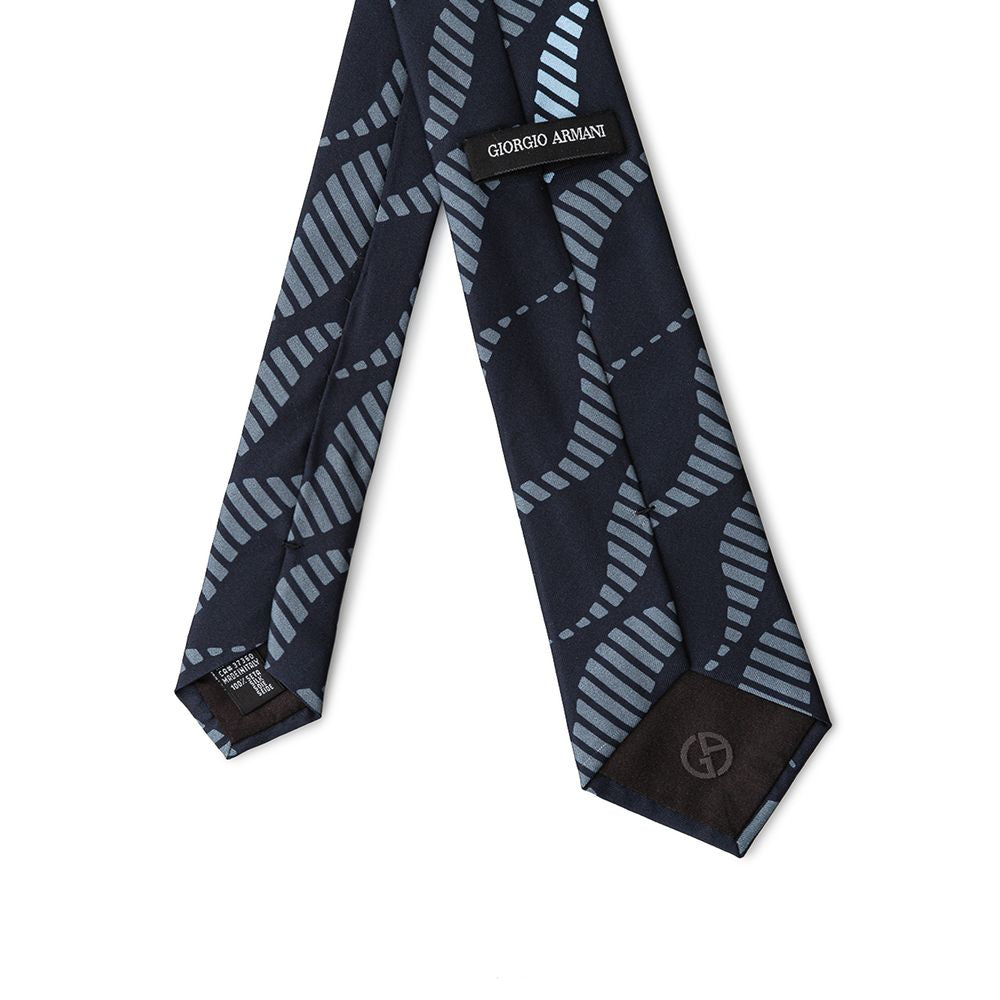 Giorgio Armani Geometric Blue Silk Suit Tie