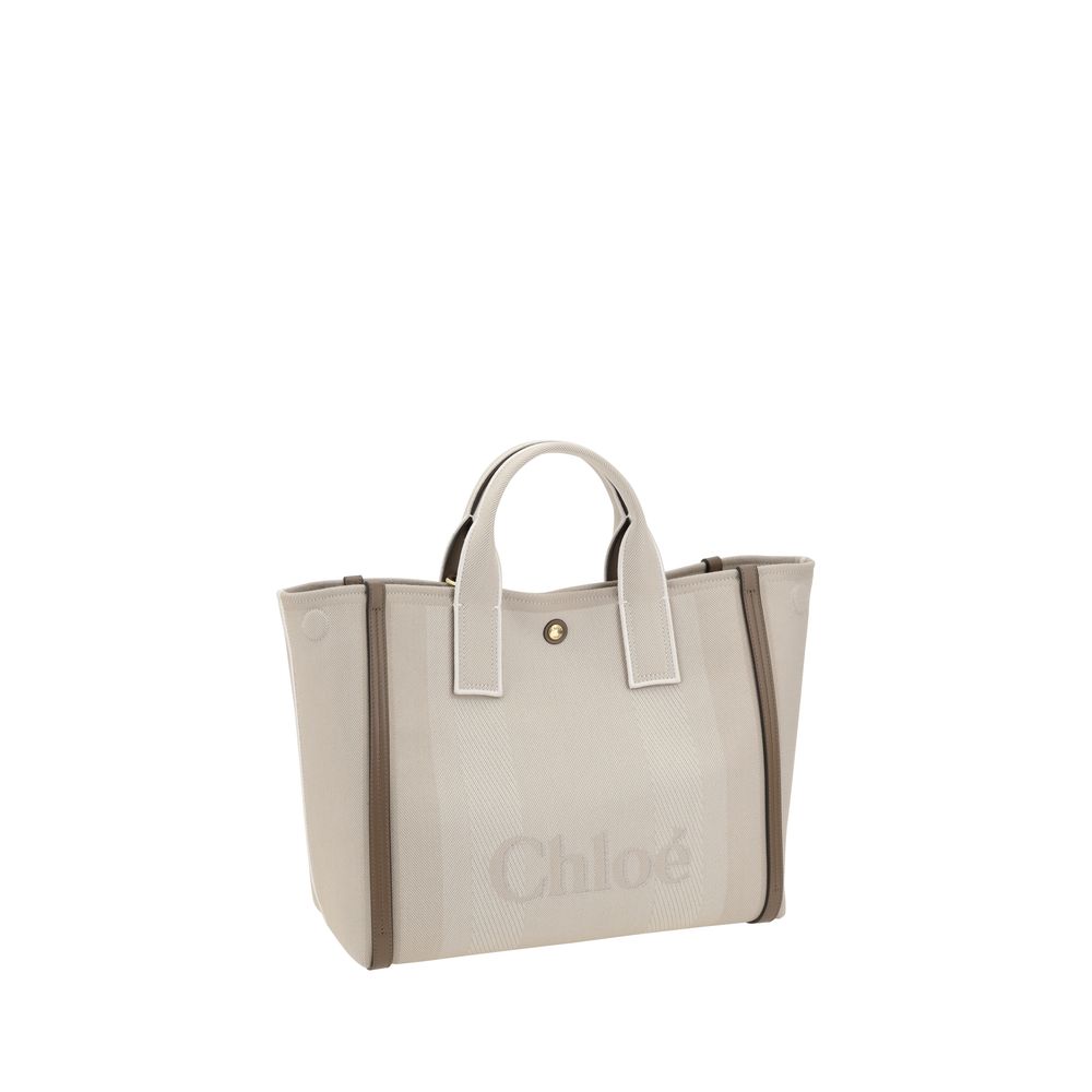 Chloé Top Handle Canvas Tote Bag