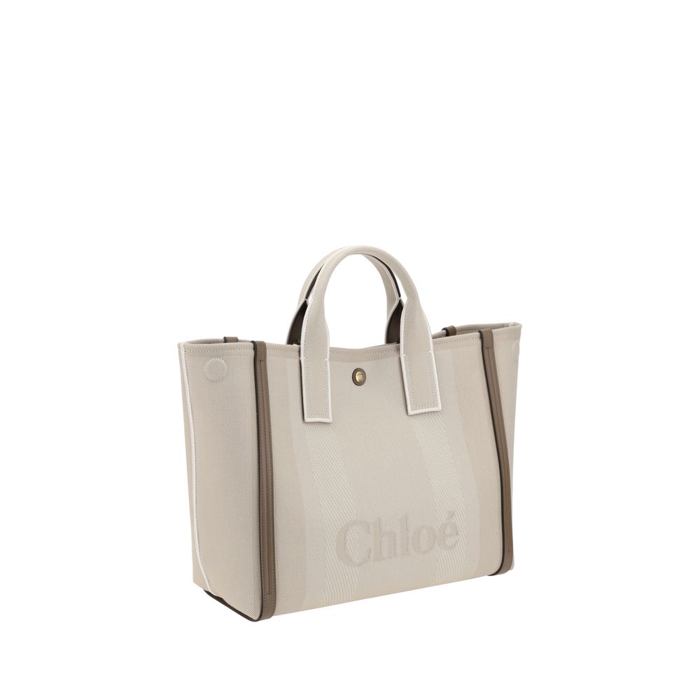 Chloé Top Handle Canvas Tote Bag