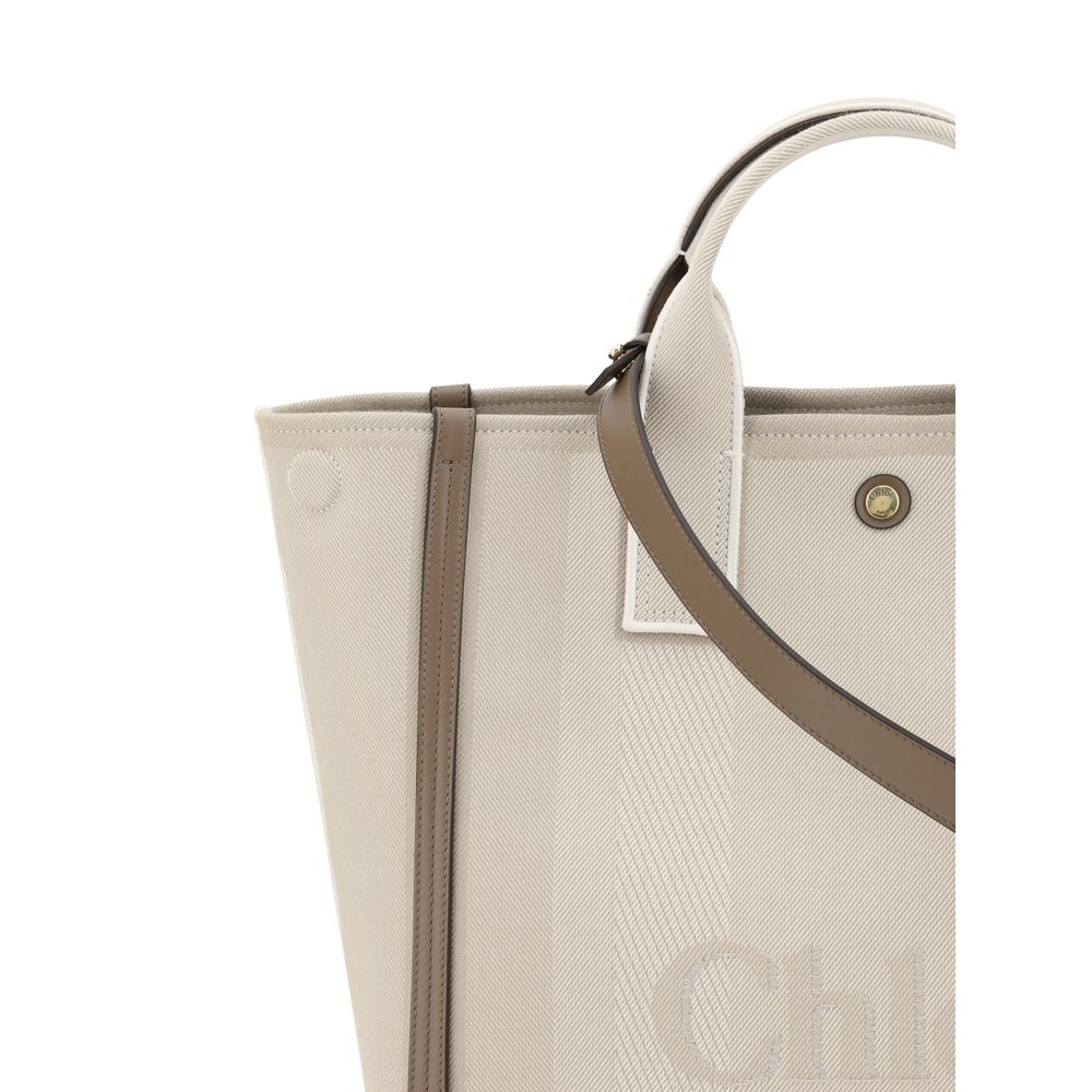Chloé Top Handle Canvas Tote Bag