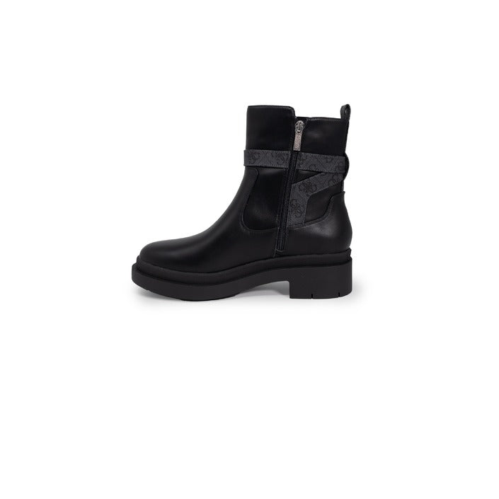 Guess Logo Buckle Vegan Leather Boots