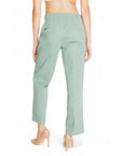 Street One Turquoise Green Straight Leg Ankle Cut Pants Cotton-Rich 