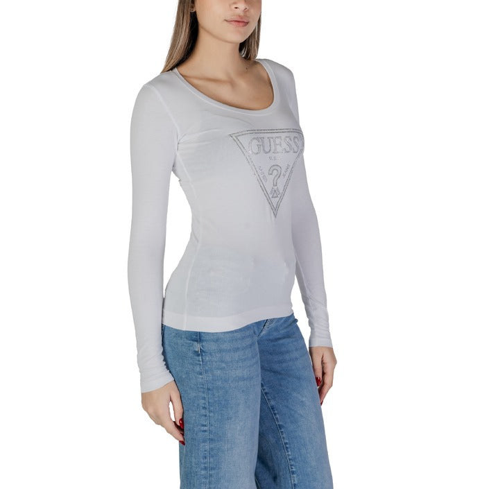 Guess Logo Cotton Stretch Long Sleeve Top