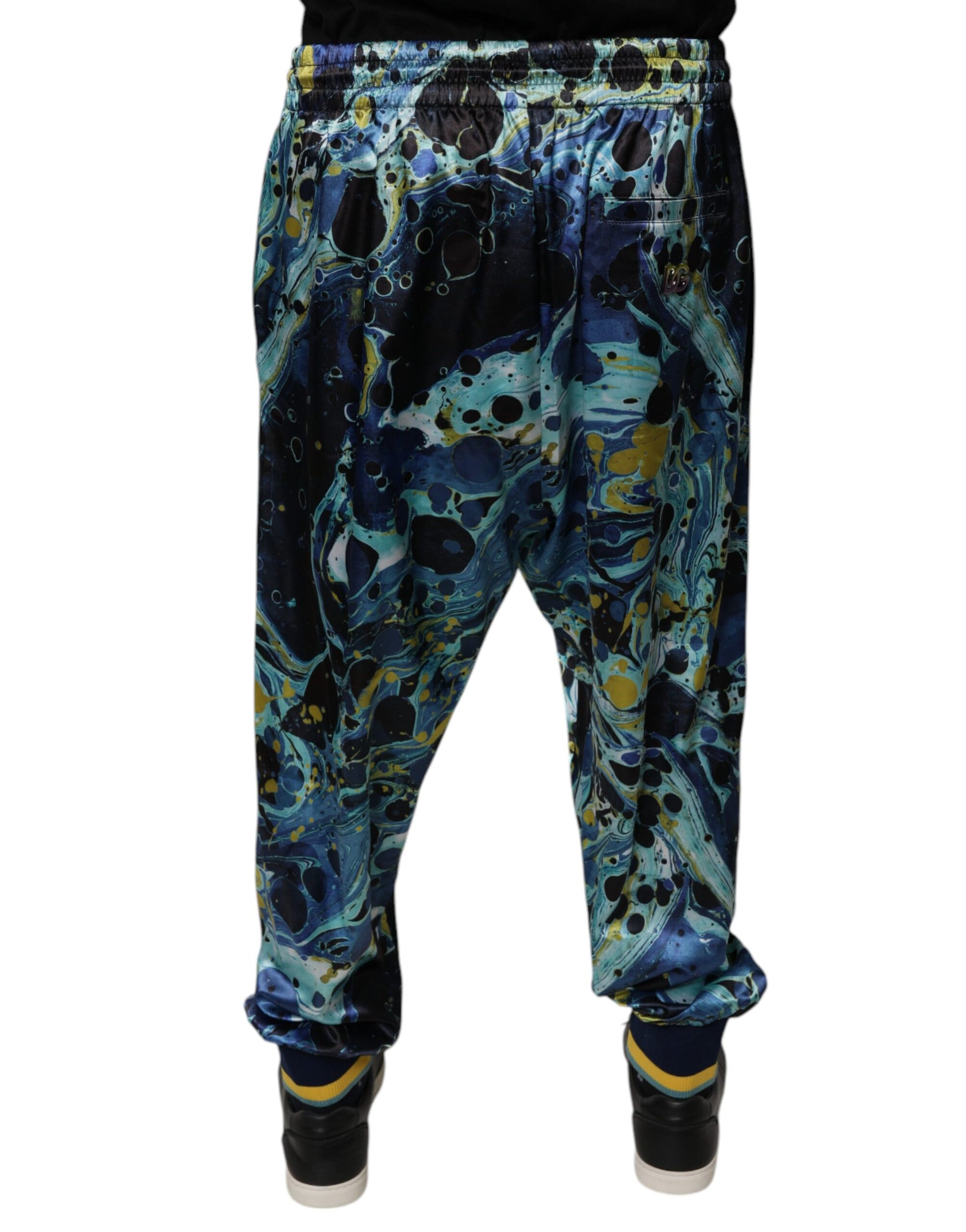 Dolce & Gabbana Multicolor Marble Print Jogger Pants