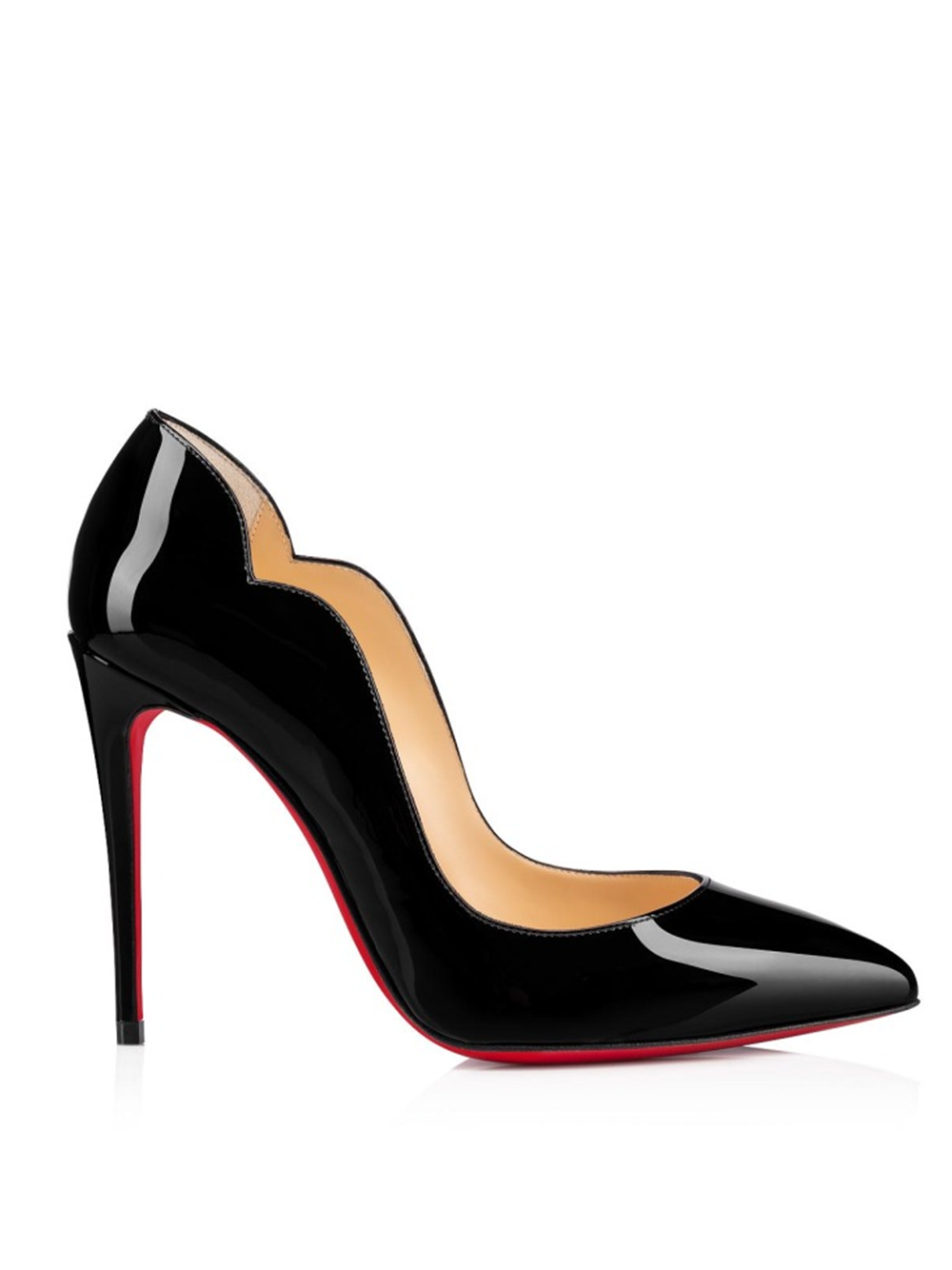Christian Louboutin Black Patent Leather Hot Chick Pumps Stiletto Heels