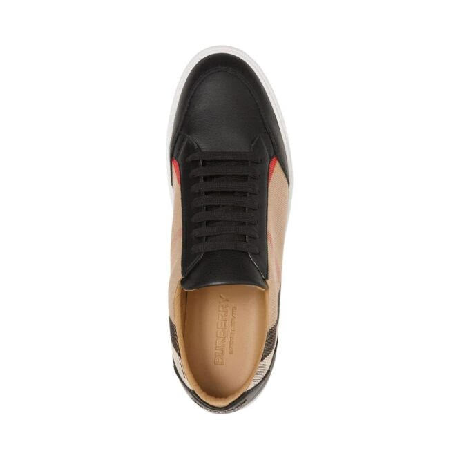 Burberry salmond low top lace up sneakers - checked/black