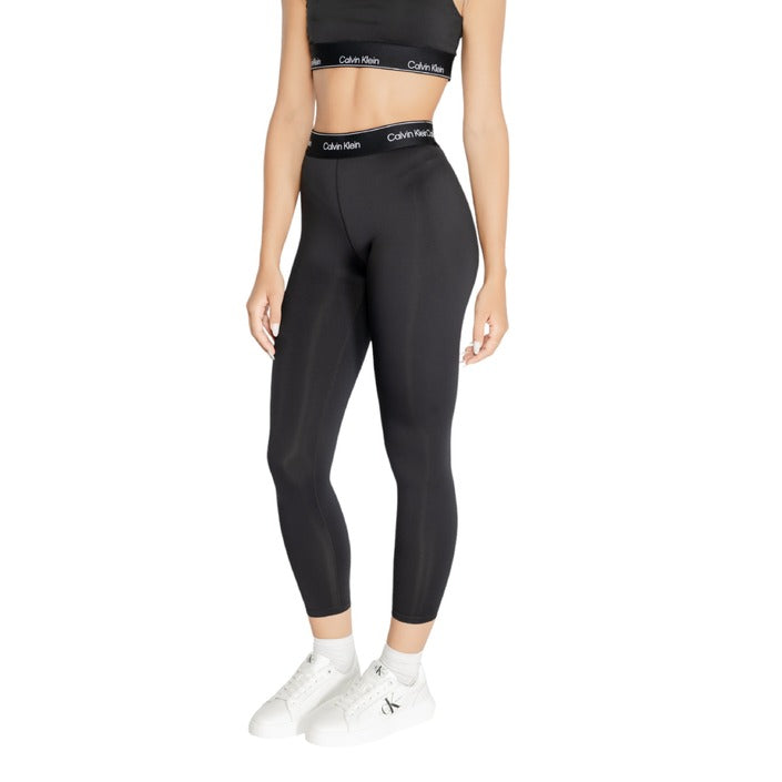 Calvin Klein Sport Logo Athleisure Crop Black Leggings