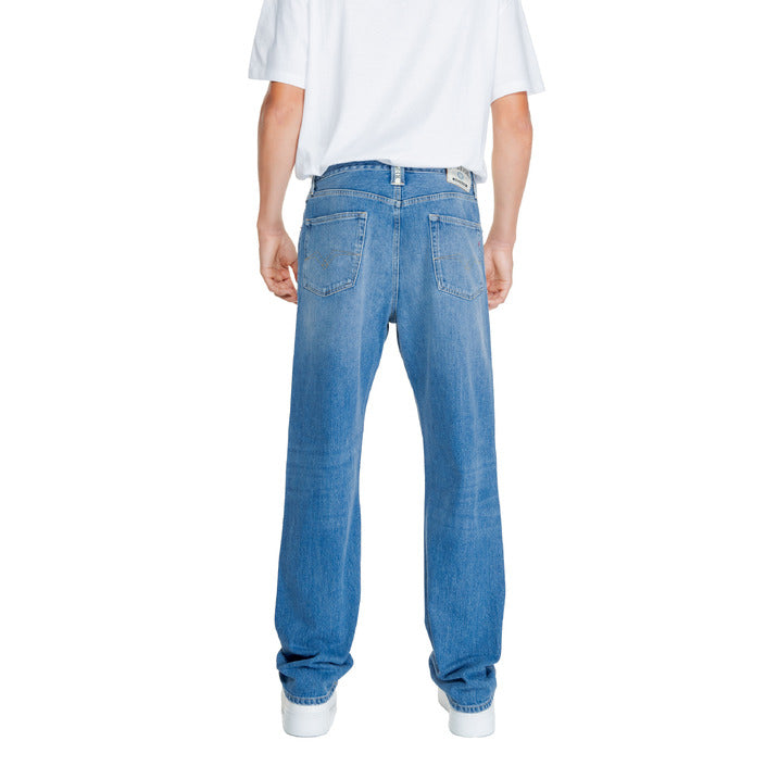 Replay Logo Regular Fit Baggy Jeans Light Wash