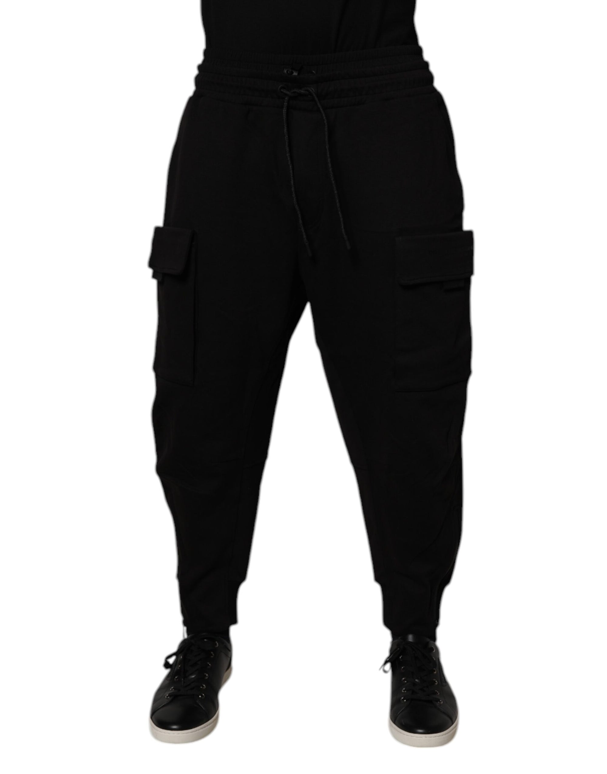 Dolce & Gabbana Black Cotton Cargo Jogger Pants