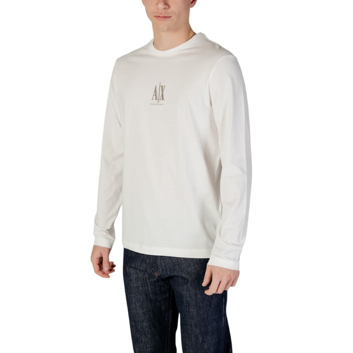 Armani Exchange Logo 100% Cotton Crewneck Long Sleeve Top