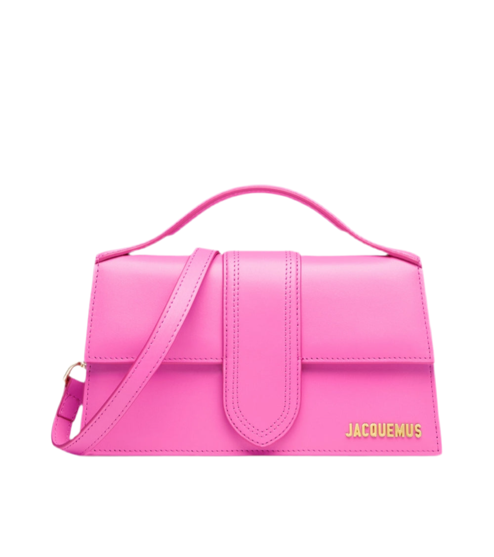 Jacquemus Neon Pink Leather Le Grand Bambino Handbag