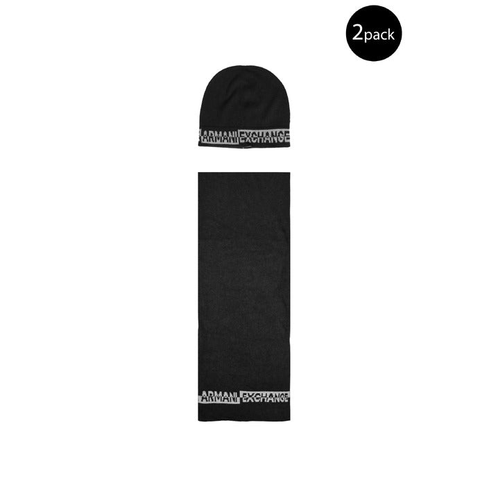 Armani Exchange Logo Scarf &amp; Beanie Set - Wool Blend