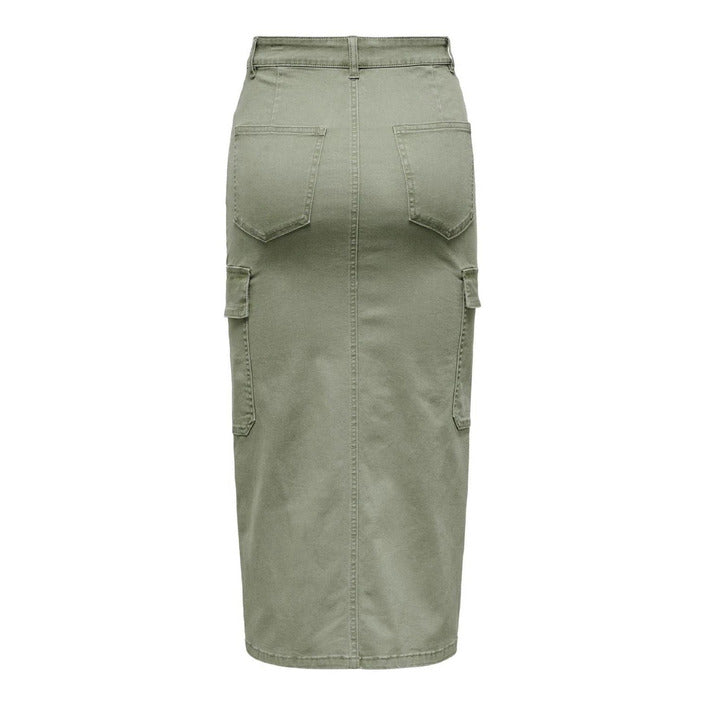 Only Minimalist Cotton-Blend Cargo Midi Skirt
