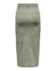 Only Minimalist Cotton-Blend Cargo Midi Skirt