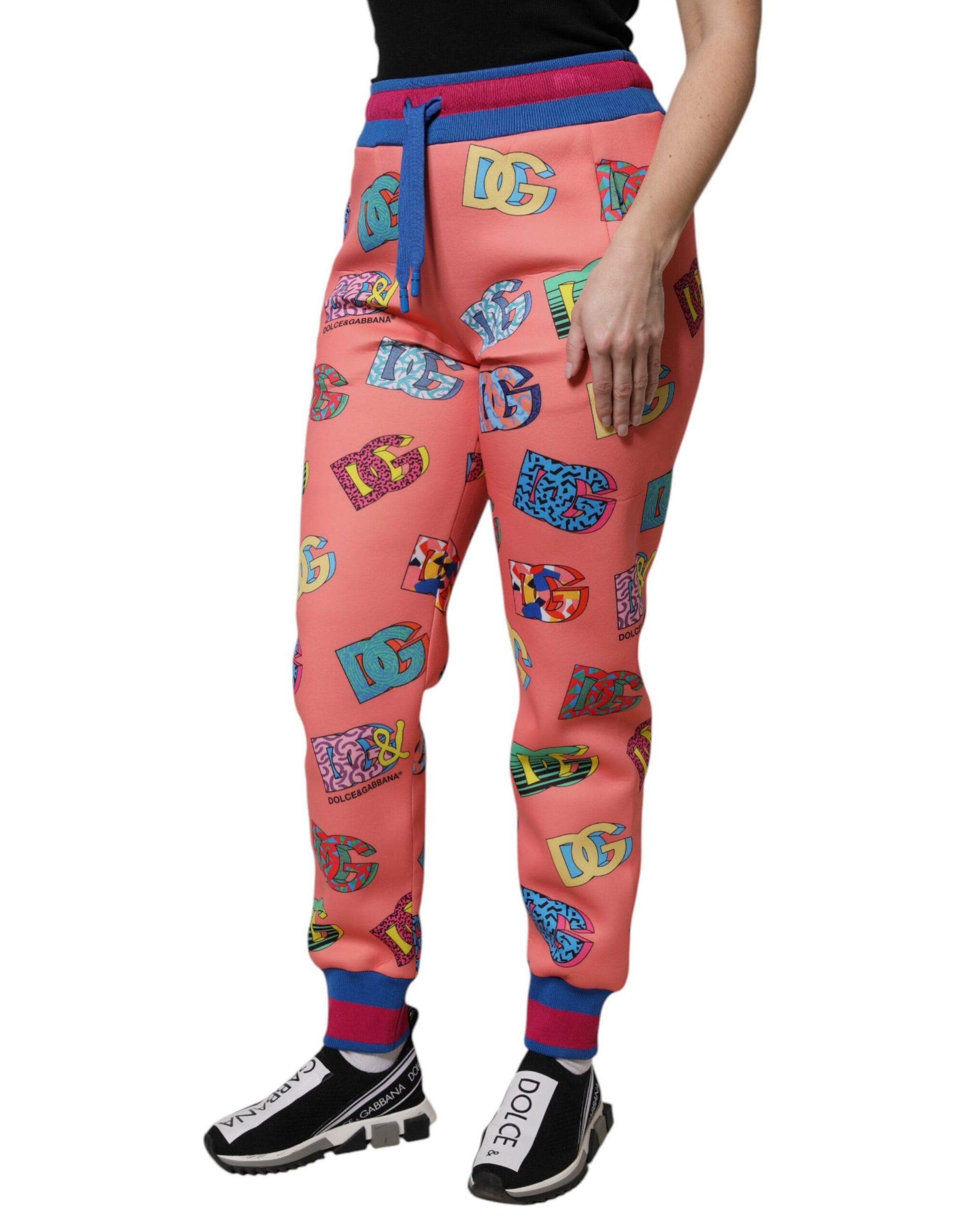 Dolce & Gabbana Pink Logo Monogram Jogger Pants