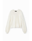 Desigual Minimalist Wool-Blend Solid Color Sweater