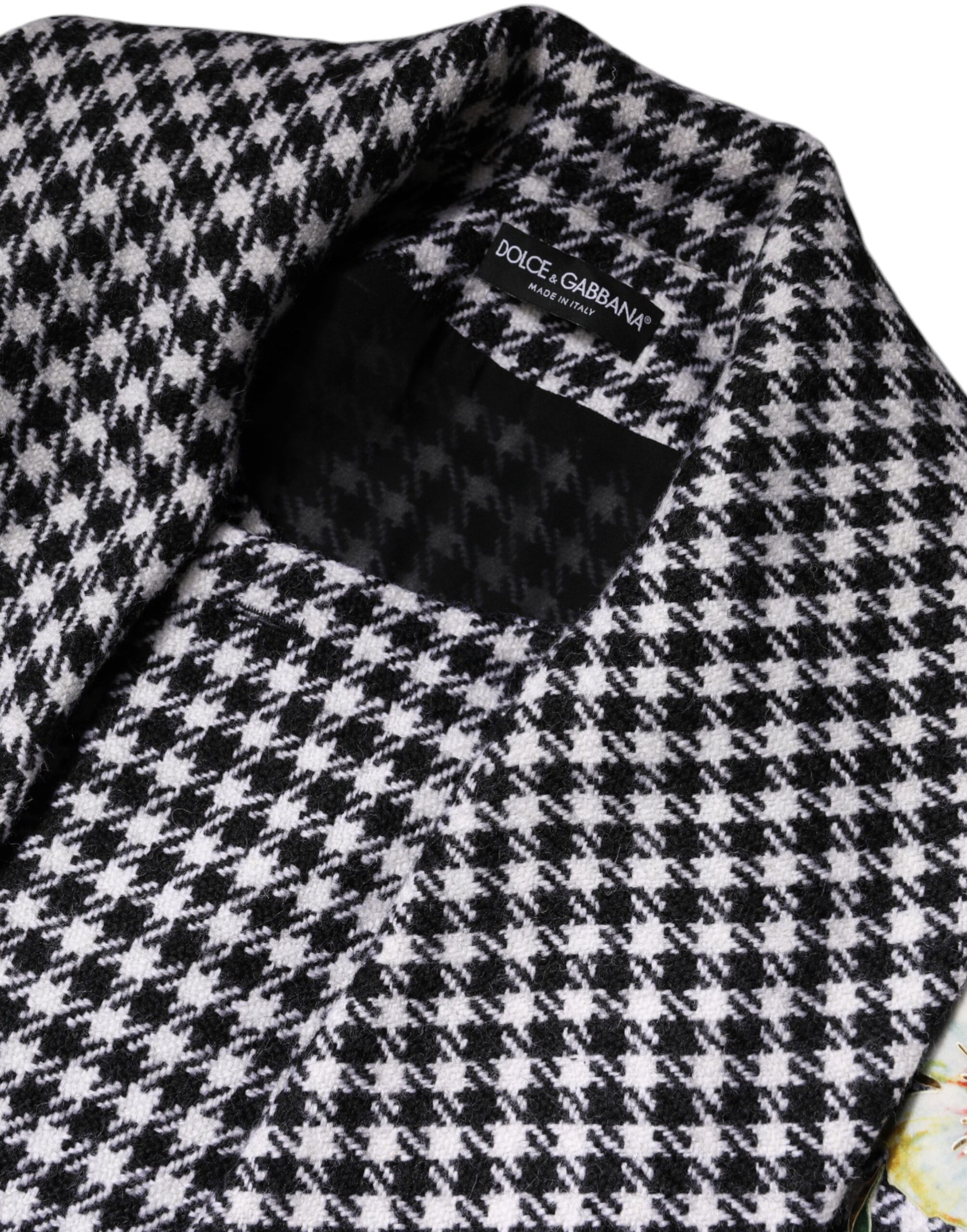 Dolce &amp; Gabbana Blooms &amp; Houndstooth Cape Coat