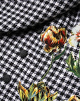 Dolce & Gabbana Blooms & Houndstooth Cape Coat